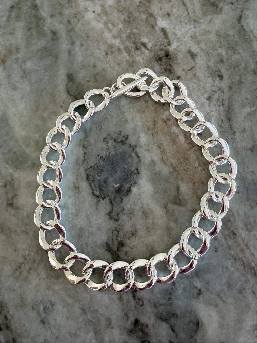Lauren Ralph Lauren Silver-toned Curb Link Collar Necklace.  Like New.